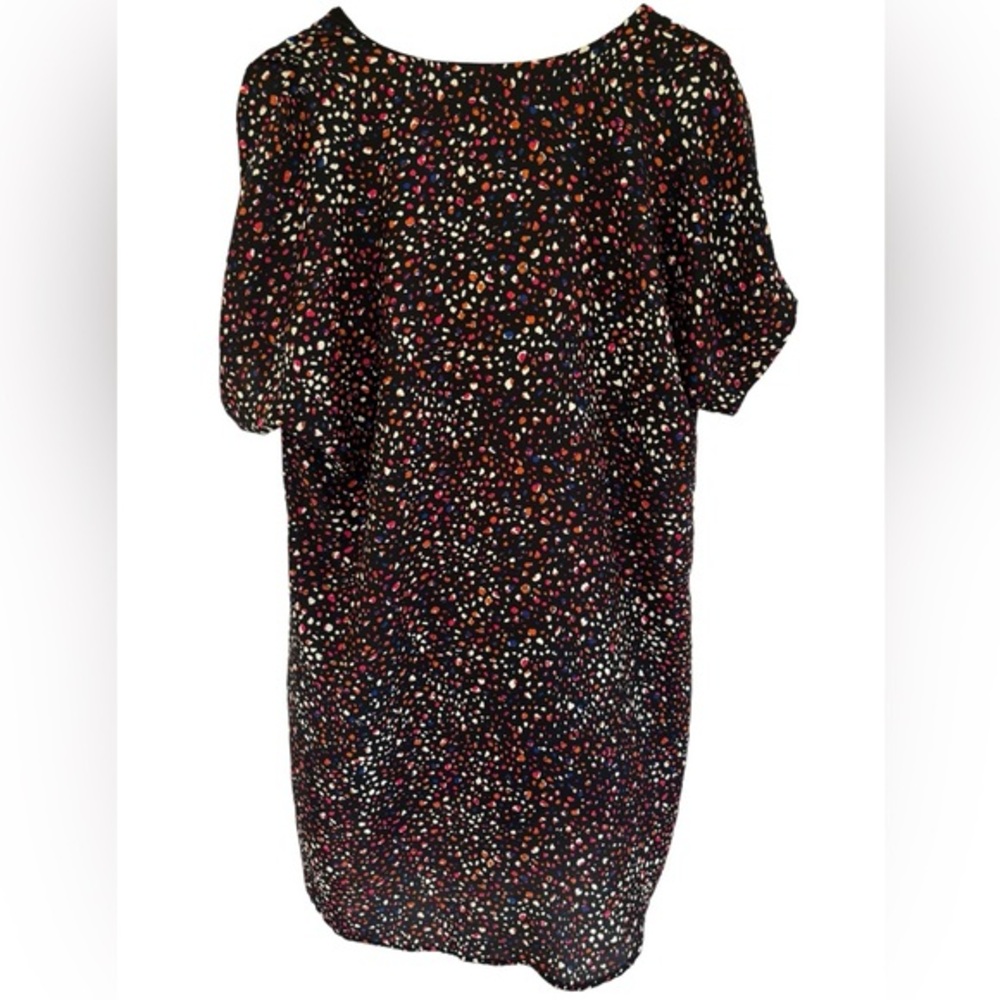 Evereve Allison Joy Marlee Shift Dress Black w/ Multicolor Dots Size Medium - Picture 6 of 6